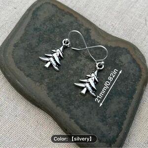 *FREE GIFT GIVEAWAY* NEW Silvery Christmas Tree Earrings, Dangle Trees